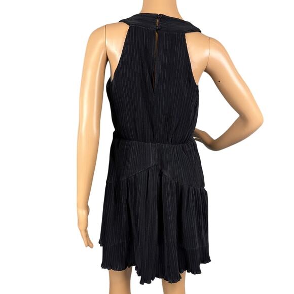 Ciebon Maja halter Dress Plisse' Pleats Deep V Neck Black SZ S NWOT Designer - Picture 5 of 10